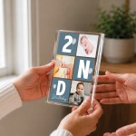 Personalised Baby Boy 2nd Birthday Gift Acrylic Photo Block