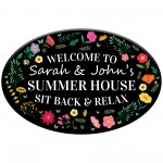 Personalised Summer House Welcome Sign 30x20cm Floral Personalised Summer House Welcome Sign 30x20cm Floral