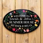 Personalised Summer House Welcome Sign 30x20cm Floral Personalised Summer House Welcome Sign 30x20cm Floral