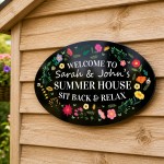 Personalised Summer House Welcome Sign 30x20cm Floral Personalised Summer House Welcome Sign 30x20cm Floral