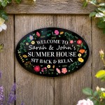 Personalised Summer House Welcome Sign 30x20cm Floral Personalised Summer House Welcome Sign 30x20cm Floral