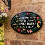 Personalised Summer House Welcome Sign 30x20cm Floral Personalised Summer House Welcome Sign 30x20cm Floral