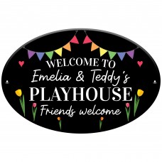 Personalised Fun Playhouse Sign Garden Den Playroom Acrylic Sign