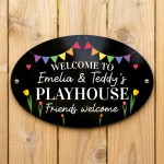 Personalised Fun Playhouse Sign Garden Den Playroom Acrylic Sign Personalised Fun Playhouse Sign Garden Den Playroom Acrylic Sign