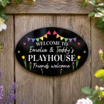 Personalised Fun Playhouse Sign Garden Den Playroom Acrylic Sign Personalised Fun Playhouse Sign Garden Den Playroom Acrylic Sign