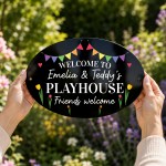 Personalised Fun Playhouse Sign Garden Den Playroom Acrylic Sign Personalised Fun Playhouse Sign Garden Den Playroom Acrylic Sign