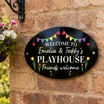 Personalised Fun Playhouse Sign Garden Den Playroom Acrylic Sign Personalised Fun Playhouse Sign Garden Den Playroom Acrylic Sign