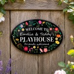 Personalised Playhouse Sign Garden Den Playroom Acrylic Sign
