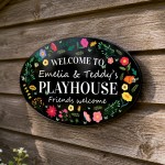 Personalised Playhouse Sign Garden Den Playroom Acrylic Sign