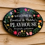 Personalised Playhouse Sign Garden Den Playroom Acrylic Sign