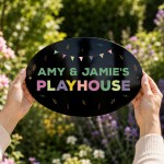 Personalised Childs Playhouse Sign For Garden Shed Hanging Sign Personalised Childs Playhouse Sign For Garden Shed Hanging Sign