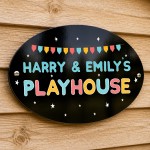 Childs Playhouse Sign Personalised Garden Shed Hanging Sign Childs Playhouse Sign Personalised Garden Shed Hanging Sign