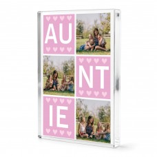 Personalised Auntie Gift Acrylic Photo Block From Niece Nephew