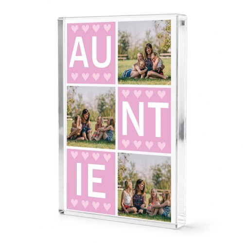 Personalised Auntie Gift Acrylic Photo Block From Niece Nephew