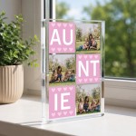 Personalised Auntie Gift Acrylic Photo Block From Niece Nephew