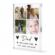 Personalised Dad Gift Acrylic Photo Block Fathers Day Birthday