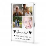 Personalised Grandad Gift Acrylic Photo Block Fathers Day Gift