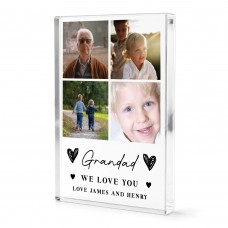 Personalised Grandad Gift Acrylic Photo Block Fathers Day Gift
