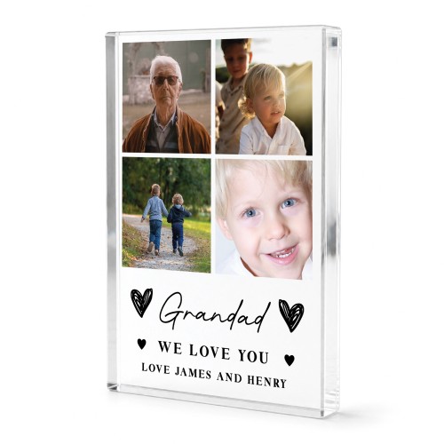 Personalised Grandad Gift Acrylic Photo Block Fathers Day Gift