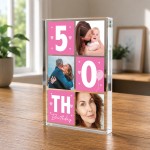 50th Birthday Gift Personalised Photo Block For Mum Nan Auntie 50th Birthday Gift Personalised Photo Block For Mum Nan Auntie