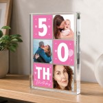 50th Birthday Gift Personalised Photo Block For Mum Nan Auntie 50th Birthday Gift Personalised Photo Block For Mum Nan Auntie