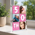 50th Birthday Gift Personalised Photo Block For Mum Nan Auntie 50th Birthday Gift Personalised Photo Block For Mum Nan Auntie