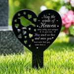 Robin Memorial Garden Stake Heart Remembrance Grave Plaque