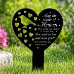 Robin Memorial Garden Stake Heart Remembrance Grave Plaque