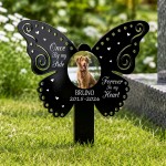 Personalised Pet Memorial Butterfly Stake with Photo Custom Dog Personalised Pet Memorial Butterfly Stake with Photo Custom Dog