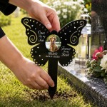 Personalised Pet Memorial Butterfly Stake with Photo Custom Dog Personalised Pet Memorial Butterfly Stake with Photo Custom Dog
