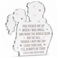 Father Daughter Acrylic Plaque Dad Gift 15x15cm
