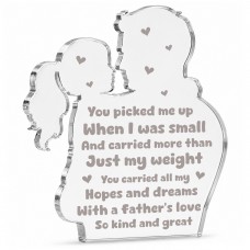 Father Daughter Acrylic Plaque 15x15cm Freestanding Keepsake