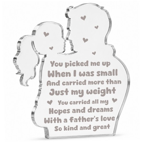 Father Daughter Acrylic Plaque 15x15cm Freestanding Keepsake