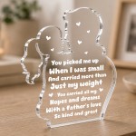 Father Daughter Acrylic Plaque 15x15cm Freestanding Keepsake