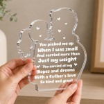 Father Daughter Acrylic Plaque 15x15cm Freestanding Keepsake