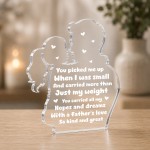 Father Daughter Acrylic Plaque 15x15cm Freestanding Keepsake