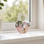 Personalised Acrylic Heart Lock Photo Plaque Anniversary Gift