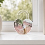 Personalised Acrylic Heart Lock Photo Plaque Anniversary Gift