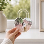 Personalised Acrylic Heart Lock Photo Plaque Anniversary Gift