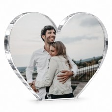 Personalised Photo Heart Plaque Custom Acrylic Keepsake Gift