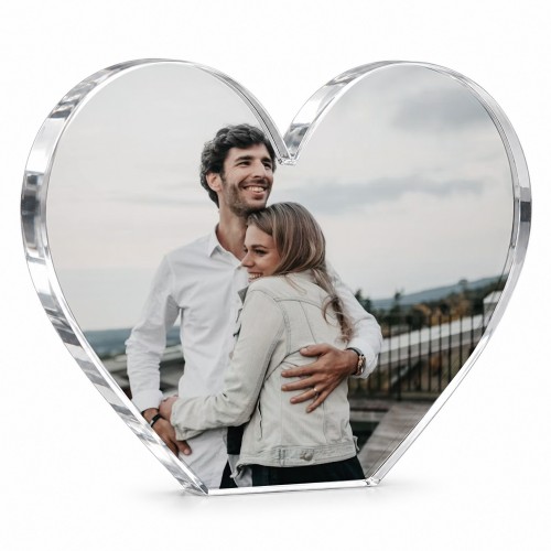 Personalised Photo Heart Plaque Custom Acrylic Keepsake Gift