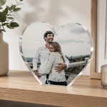 Personalised Photo Heart Plaque Custom Acrylic Keepsake Gift