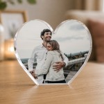 Personalised Photo Heart Plaque Custom Acrylic Keepsake Gift