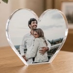Personalised Photo Heart Plaque Custom Acrylic Keepsake Gift