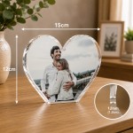 Personalised Photo Heart Plaque Custom Acrylic Keepsake Gift