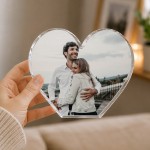 Personalised Photo Heart Plaque Custom Acrylic Keepsake Gift