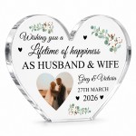 Personalised Mr And Mrs Gift Acrylic Freestanding Heart Personalised Mr And Mrs Gift Acrylic Freestanding Heart