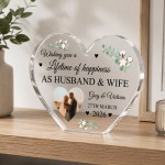 Personalised Mr And Mrs Gift Acrylic Freestanding Heart Personalised Mr And Mrs Gift Acrylic Freestanding Heart