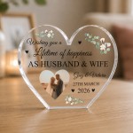 Personalised Mr And Mrs Gift Acrylic Freestanding Heart Personalised Mr And Mrs Gift Acrylic Freestanding Heart