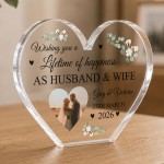 Personalised Mr And Mrs Gift Acrylic Freestanding Heart Personalised Mr And Mrs Gift Acrylic Freestanding Heart